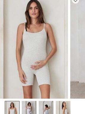 BUMPSUIT the cotton maternity romper medium gray